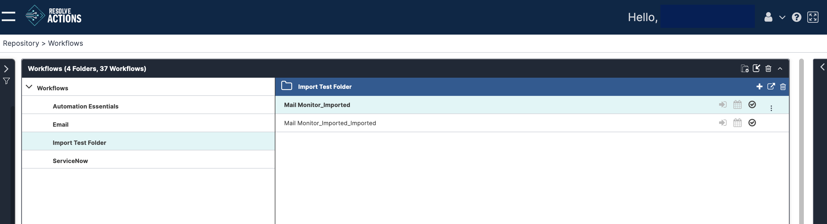 Imported Workflows