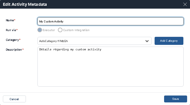 Edit Activity Metadata