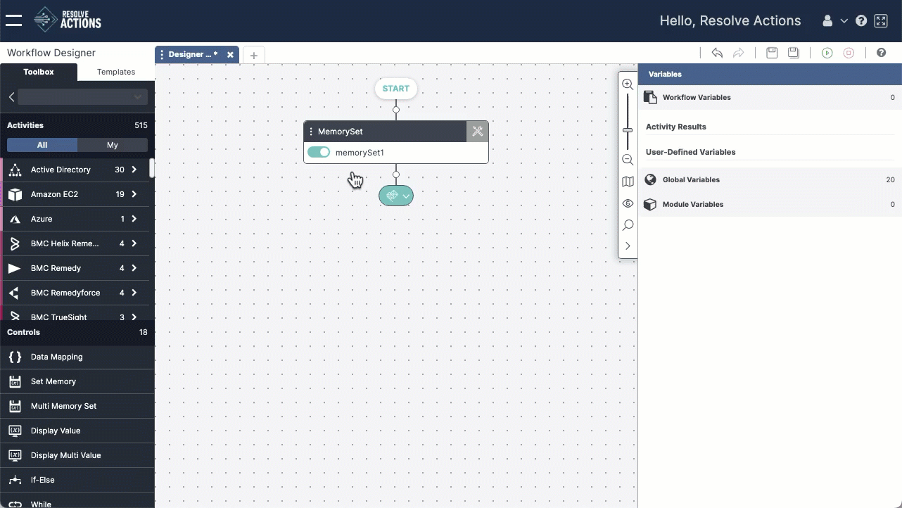 Workflow Designer Add Activity via Search Tool