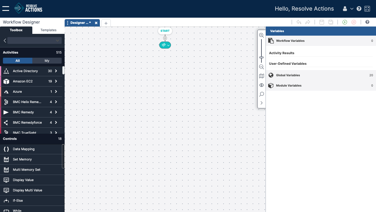 Workflow Designer Canvas